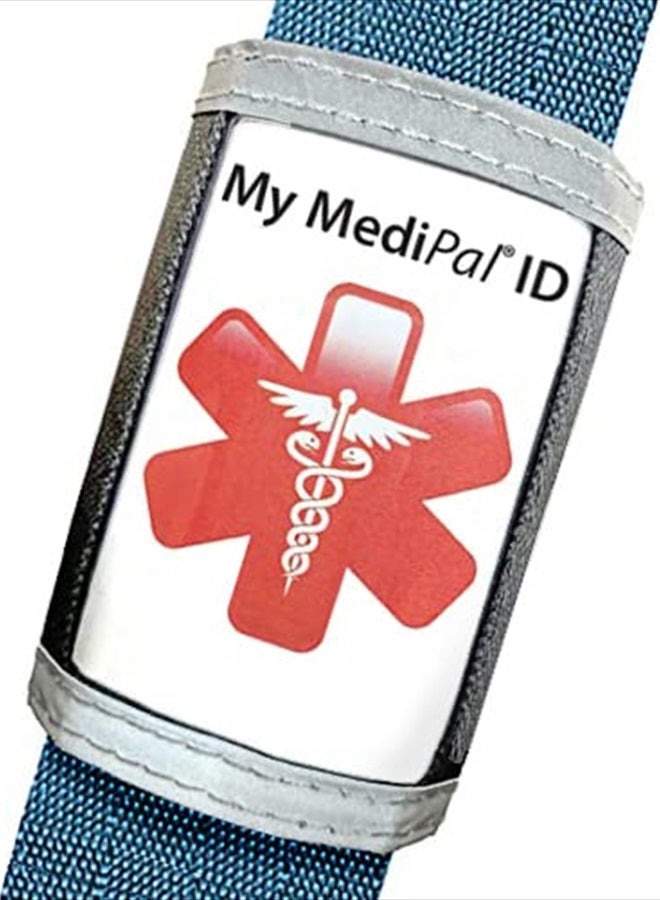 Medipal بطاقة تنبيه طبية على أغطية حزام الأمان، مع معلومات طبية طارئة لزيادة الوعي بالتوحد، هوية حساسية، تنبيه نوبات، هوية السكري، منتج للخرف لكبار السن + قائمة الأدوية - Image 1