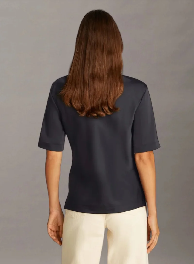 CALVIN KLEIN Satin Half Sleeve Polo Shirt