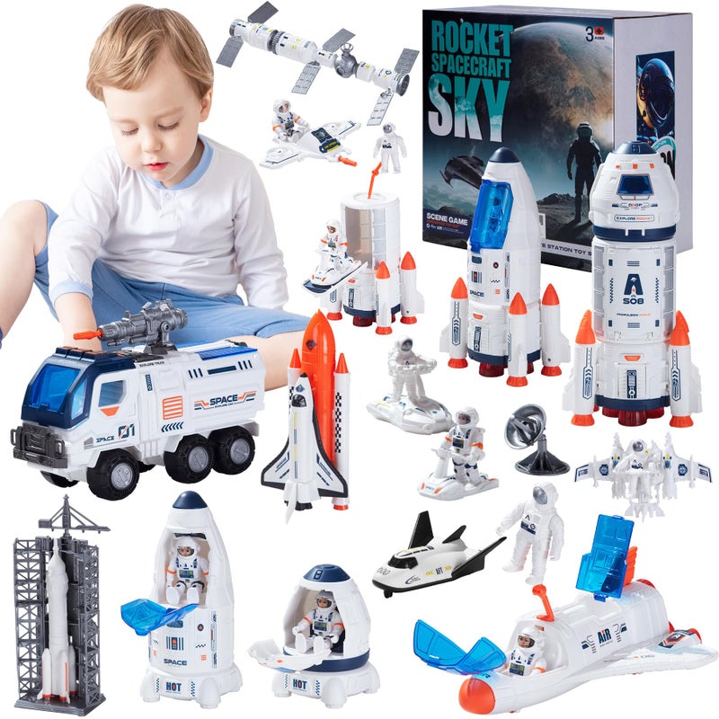 Wbzle Large Space Exploration Astronaut Kids Toy Rocket Shuttle with LightSound Spray Effects Outer Space Playset Series - Image 4