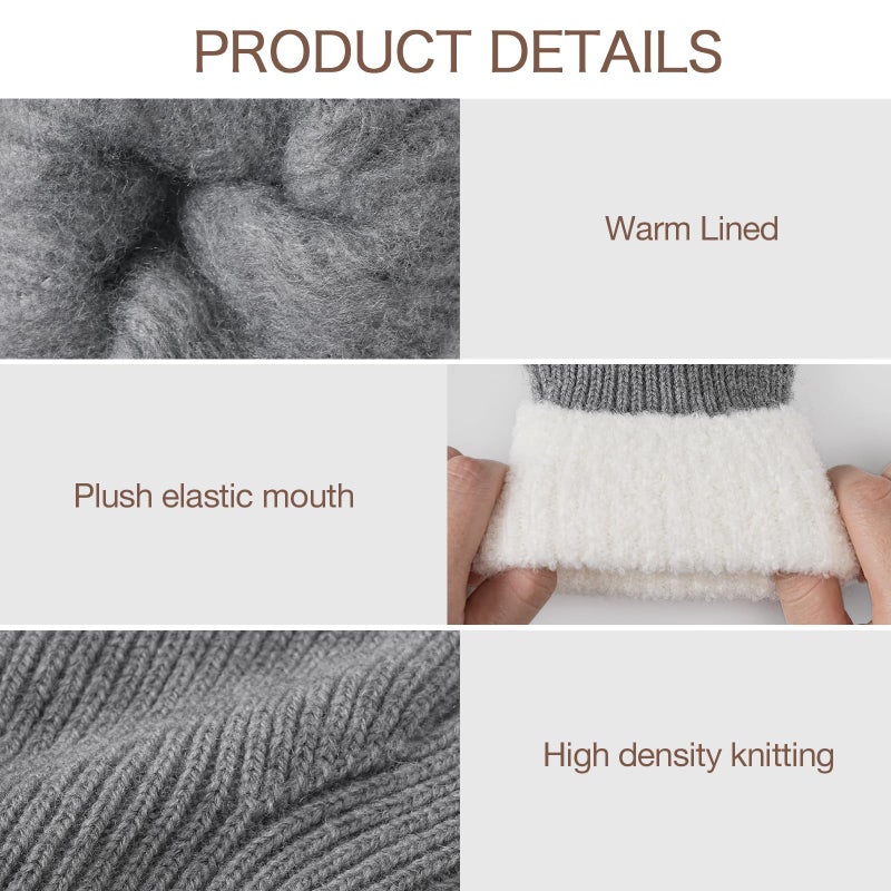Pleneal Winter Gloves for Women, Warm Touchscreen Texting Knit Fleece Lined Thermal Glove for Cold weather - Image 3