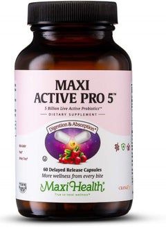 Active Pro 5 Probiotic Supplement - Lactobacillus Probiotics for Men and Probiotics for Women Digestive Health, Gut Health, Bloating Relief, Gas Relief - 60 Delayed Release Capsules