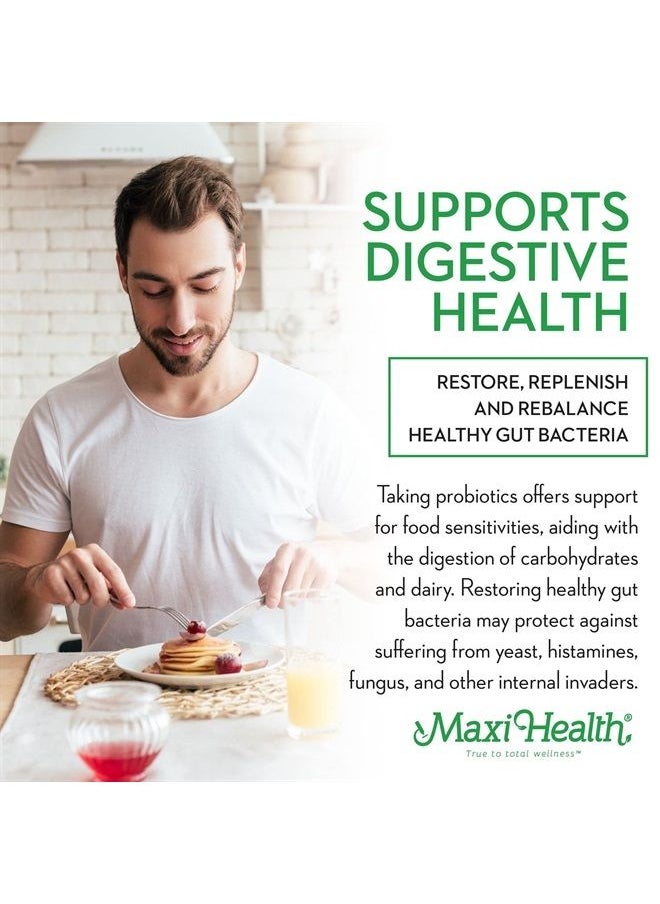 Maxi Health - Active Pro 5 Probiotic Supplement - Lactobacillus Probiotics for Men and Probiotics for Women Digestive Health, Gut Health, Bloating Relief, Gas Relief - 60 Delayed Release Capsules - Image 1