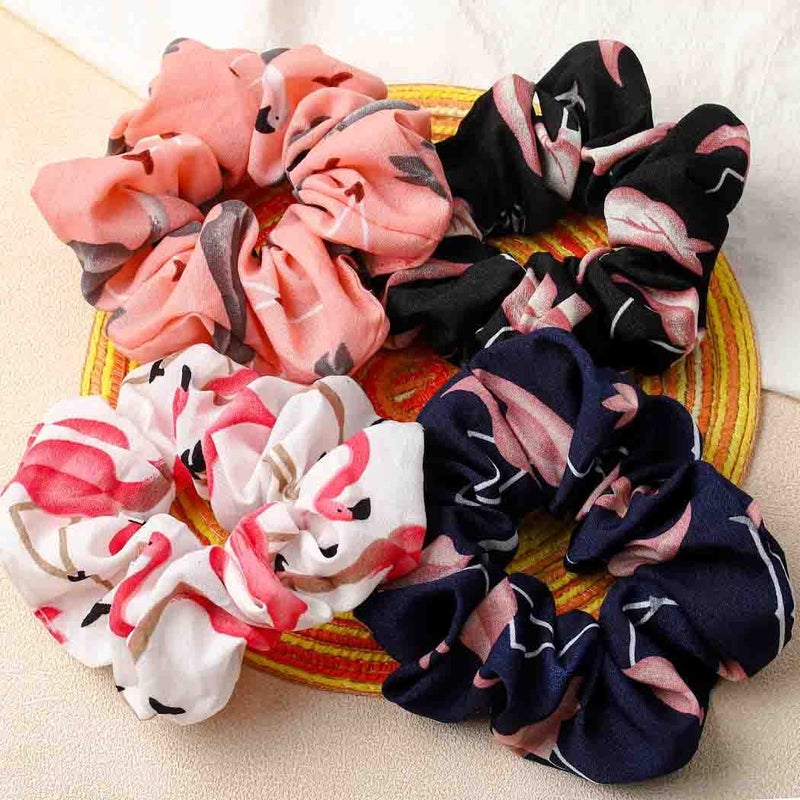 Outyua Solid Hair Scrunchies Elastic Hair Bands Ponytail Scrunchy Hair Ties Elegant Star Hair Rope Ties Hair Accessories for Women and Girls 5Pcs (Star) - Image 1