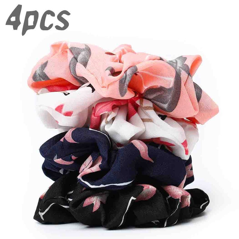 Outyua Solid Hair Scrunchies Elastic Hair Bands Ponytail Scrunchy Hair Ties Elegant Star Hair Rope Ties Hair Accessories for Women and Girls 5Pcs (Star) - Image 2