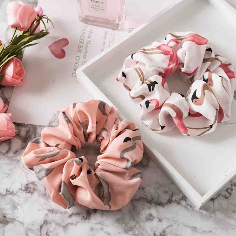 Outyua Solid Hair Scrunchies Elastic Hair Bands Ponytail Scrunchy Hair Ties Elegant Star Hair Rope Ties Hair Accessories for Women and Girls 5Pcs (Star) - Image 4