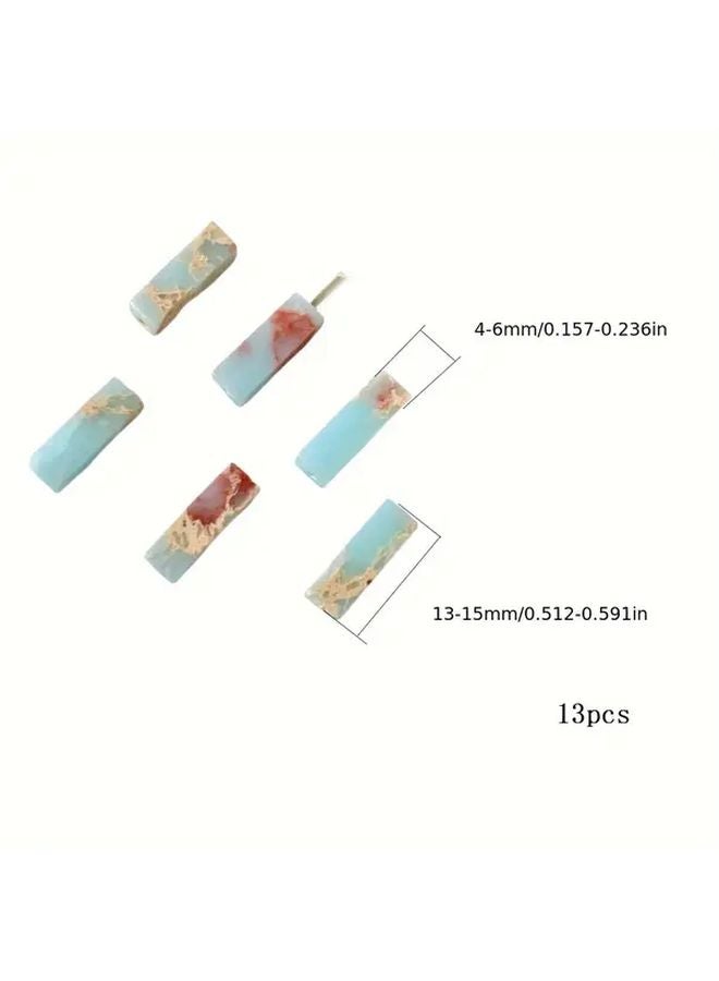 خرز حجري طبيعي مستطيل متعدد الألوان مستلزمات صنع المجوهرات DIY موديل B00041 8 - Image 3