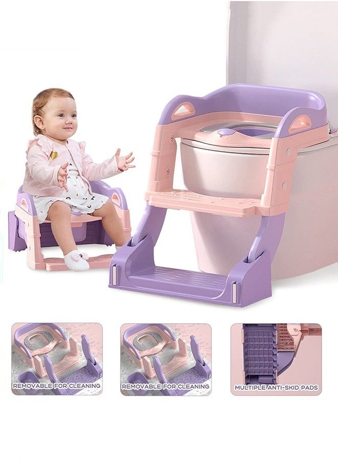 MIXDE 2-In-1 Kids Potty Training Seat With Anti-Slip Step Ladder  - Image 2