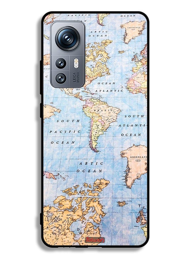 Tolwak Xiaomi 12S Protective Case Cover World Map - Image 2