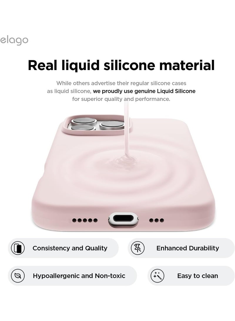 Elago Magnetic Liquid Silicone for iPhone 16 PRO Case Cover Compatible with MagSafe Shockproof - Lovely Pink - Image 5