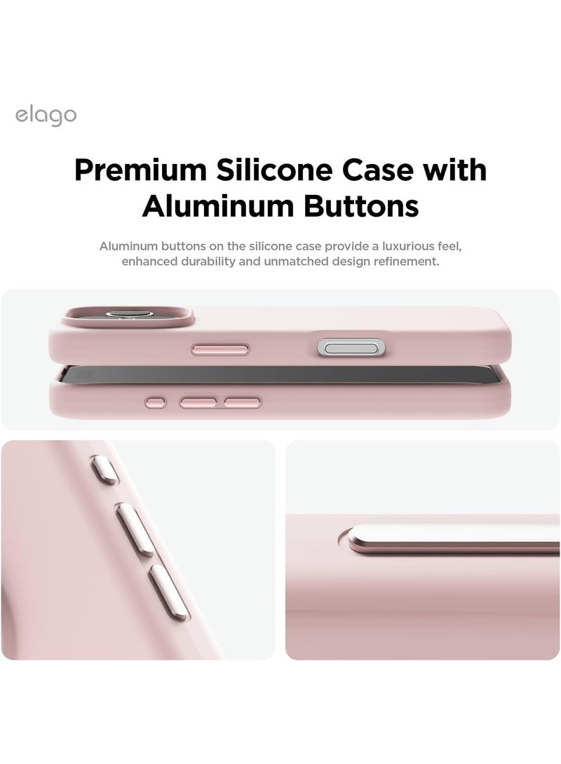 Elago Magnetic Liquid Silicone for iPhone 16 PRO Case Cover Compatible with MagSafe Shockproof - Lovely Pink - Image 3