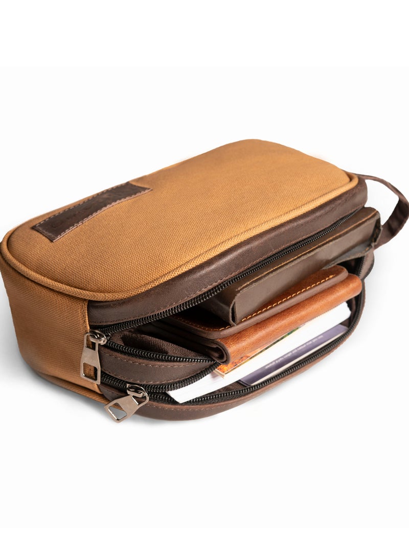 Motevia - Motevia Men's Handbag Canvas Material Multipurpose Personal Use 2 Basic Zipper Closure Back Zipper Clutch Bags - Image 1
