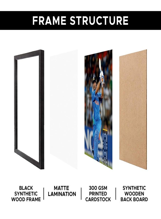 CodersParadise “Trust The Process” Cricket Legend Poster Frame | Premium A4 Motivational Wall Art for Bedroom, Office & Gaming Setup | Inspiring Sports Décor for Players, Fans & High-Achievers - Image 5