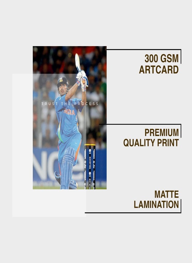 CodersParadise “Trust The Process” Cricket Legend Poster Frame | Premium A4 Motivational Wall Art for Bedroom, Office & Gaming Setup | Inspiring Sports Décor for Players, Fans & High-Achievers - Image 2