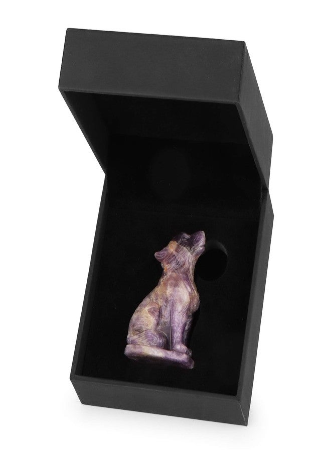 Artistone 2" Crystal Wolf Statue Carved Amethyst Wolf Decor Figurines Animal Carving Sculpture Healing Stone for Home Decoration Gifts - Image 5