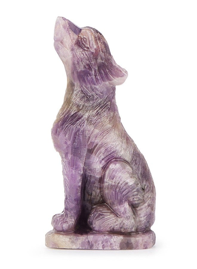 Artistone 2" Crystal Wolf Statue Carved Amethyst Wolf Decor Figurines Animal Carving Sculpture Healing Stone for Home Decoration Gifts - Image 1
