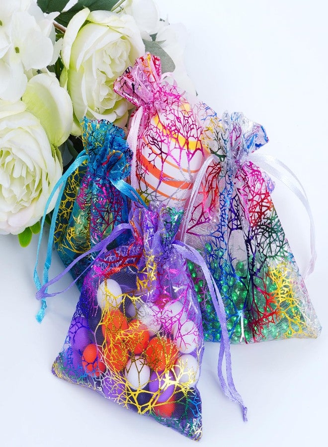Marrywindix 100pcs Organza Drawstring Pouches Jewelry bags, Candy Pouch Chocorate Pouch Party Wedding Favor Gift Bag (Colorful) - Image 5