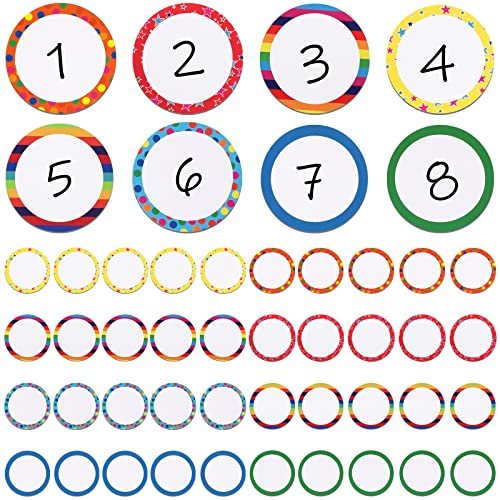 Tudomro 48 Pcs Reusable Magnetic Labels 2 Inch Water Wipe Number Magnets Name Tags Plates Colorful Round Whiteboard Labels Blank Mini Board for Classroom Office Notes Lists Organizing - Image 1