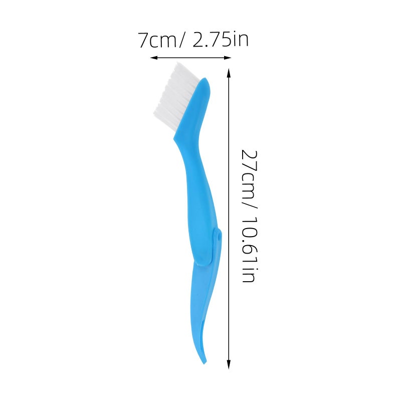 Blue Foldable Gap Cleaning Brush for Window Tracks Sink Grooves Multifunctional Small Space Scrubber - Image 3