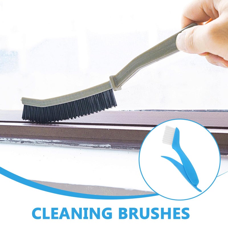 Blue Foldable Gap Cleaning Brush for Window Tracks Sink Grooves Multifunctional Small Space Scrubber - Image 5