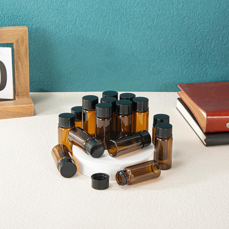BKMAMLAB 10ml Amber Small Glass Vials 50pcs with Screw Caps(50pcs) - Image 3