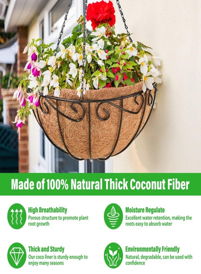 Legigo 2 Pack 12 Inch Metal Hanging Baskets for Plants Outdoor- Round Wire Hanging Planters Basket with Coconut Coir Liner, Hanging Flower Pot for Outdoor Plants Flowers Garden Decorations - Image 3