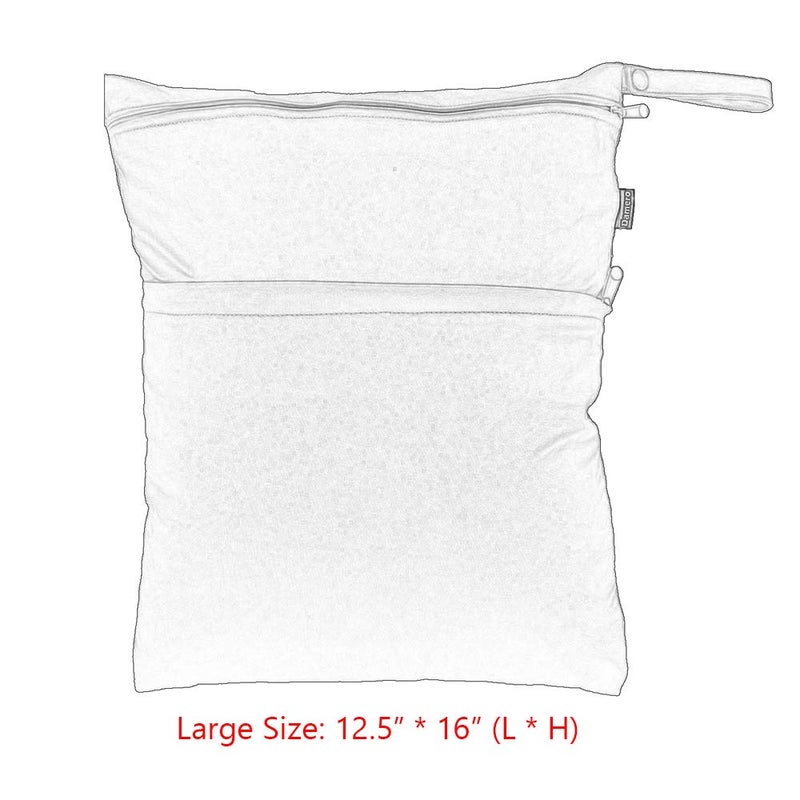 Damero حقيبة سفر مبللة وجافة من داميرو 2 قطعة، حقيبة ملابس سباحة قابلة لإعادة الاستخدام للملابس المبللة مع مقبض (كبير، 2 قطعة أخضر) - Image 5