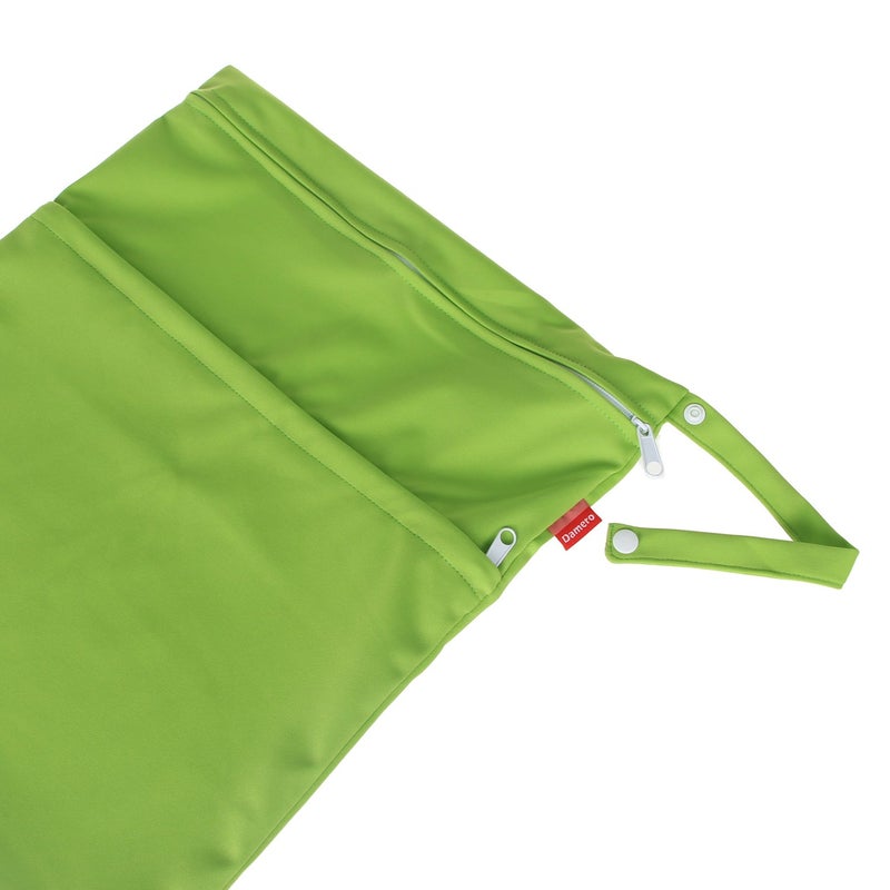 Damero حقيبة سفر مبللة وجافة من داميرو 2 قطعة، حقيبة ملابس سباحة قابلة لإعادة الاستخدام للملابس المبللة مع مقبض (كبير، 2 قطعة أخضر) - Image 3