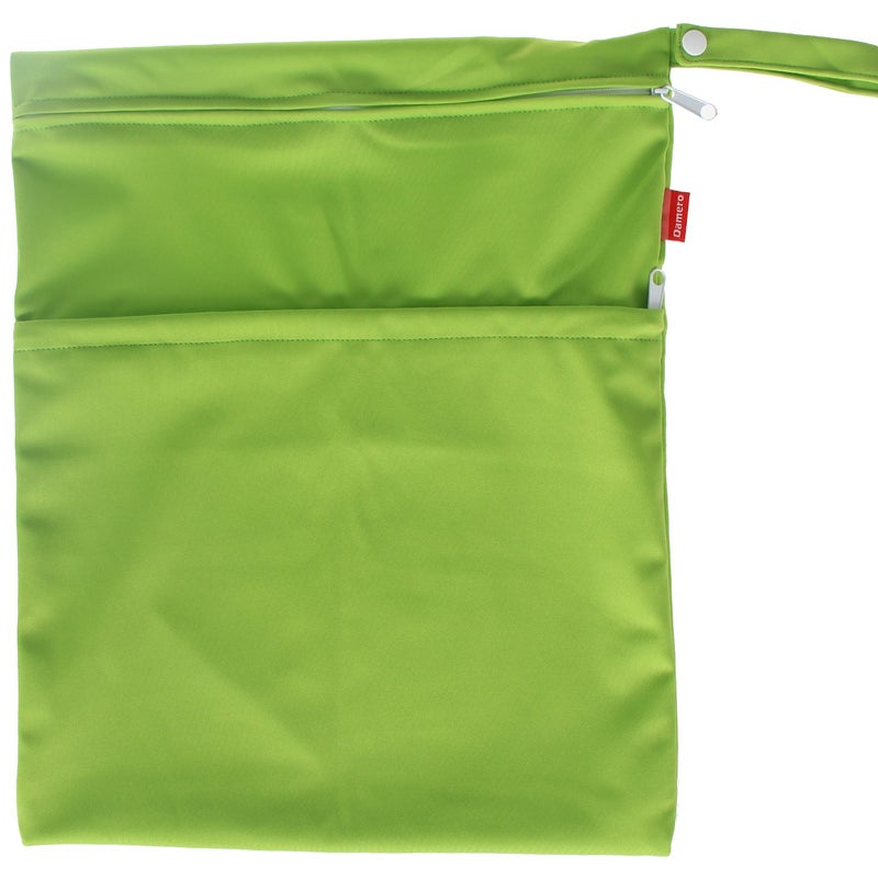 Damero حقيبة سفر مبللة وجافة من داميرو 2 قطعة، حقيبة ملابس سباحة قابلة لإعادة الاستخدام للملابس المبللة مع مقبض (كبير، 2 قطعة أخضر) - Image 2