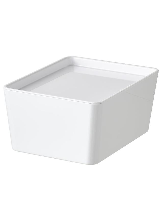 زبون صندوق مع غطاء، أبيض، 13X18X8 سم - Image 1