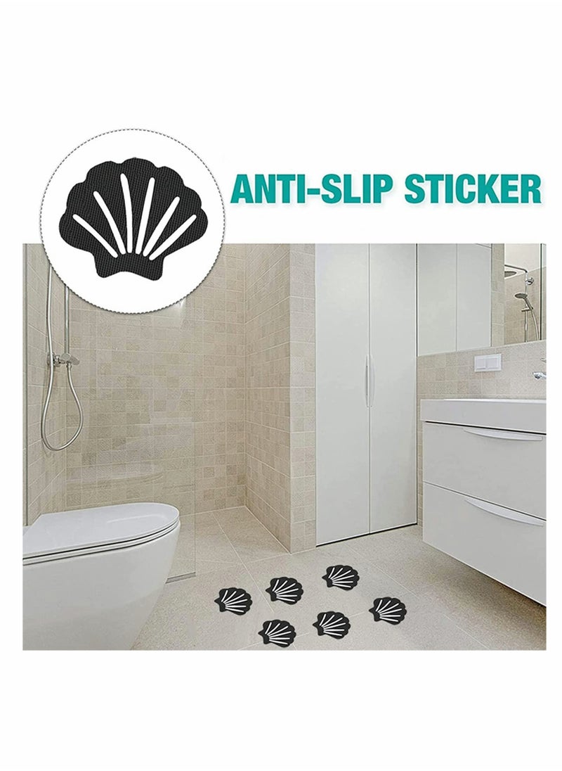 Excefore - Excefore Non-Slip Bath Stickers, Shell Style Self Adhesive Tub Shower Stickers Gravel Texture, Safety Bathroom Tubs Stickers  with Scraper for Bathroom, Pools, Boats, Stairs (18 Pack) - Image 1