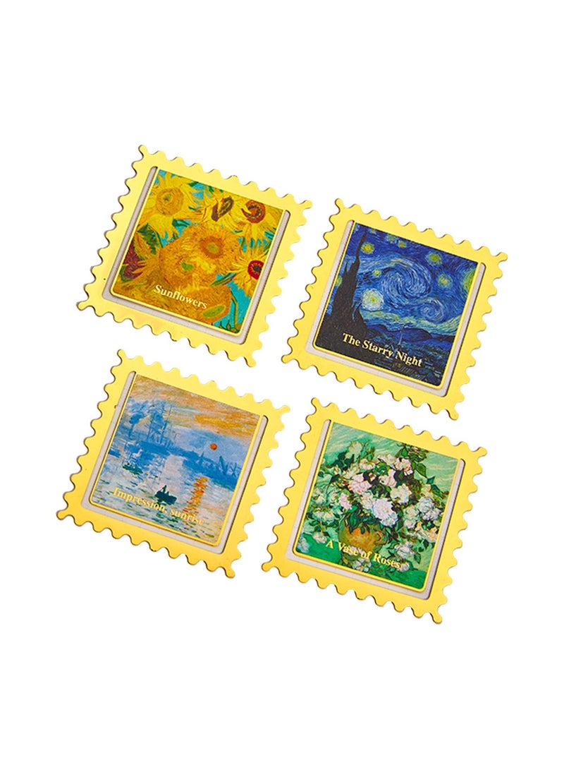 SOLARAE Metal Clip Bookmarks 4 PCS, Vintage oil painting bookmark, Book Marker Unique for Girl, Book Lovers, Teacher Appreciation Gifts Thank You Presents for Readers Friends - Van Gogh Starry Night - Image 1