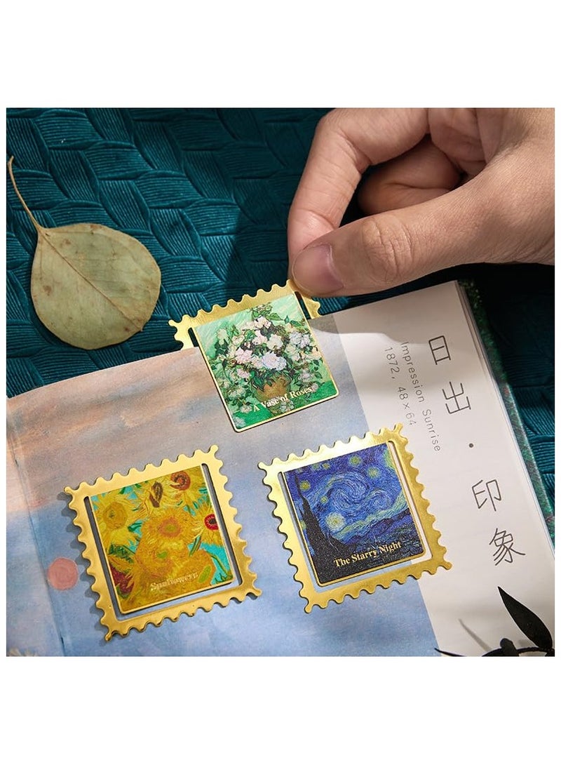 SOLARAE Metal Clip Bookmarks 4 PCS, Vintage oil painting bookmark, Book Marker Unique for Girl, Book Lovers, Teacher Appreciation Gifts Thank You Presents for Readers Friends - Van Gogh Starry Night - Image 4