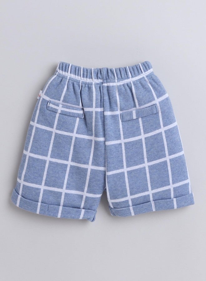 BUMZEE طقم قميص وسترة وشورت للأولاد من بامزي باللونين الأزرق السماوي والأبيض، بأكمام نصفية وربطة عنق مطرزة، مناسب للأعمار من 0 إلى 6 أشهر (Peb8055B-sbl.wht) - Image 5