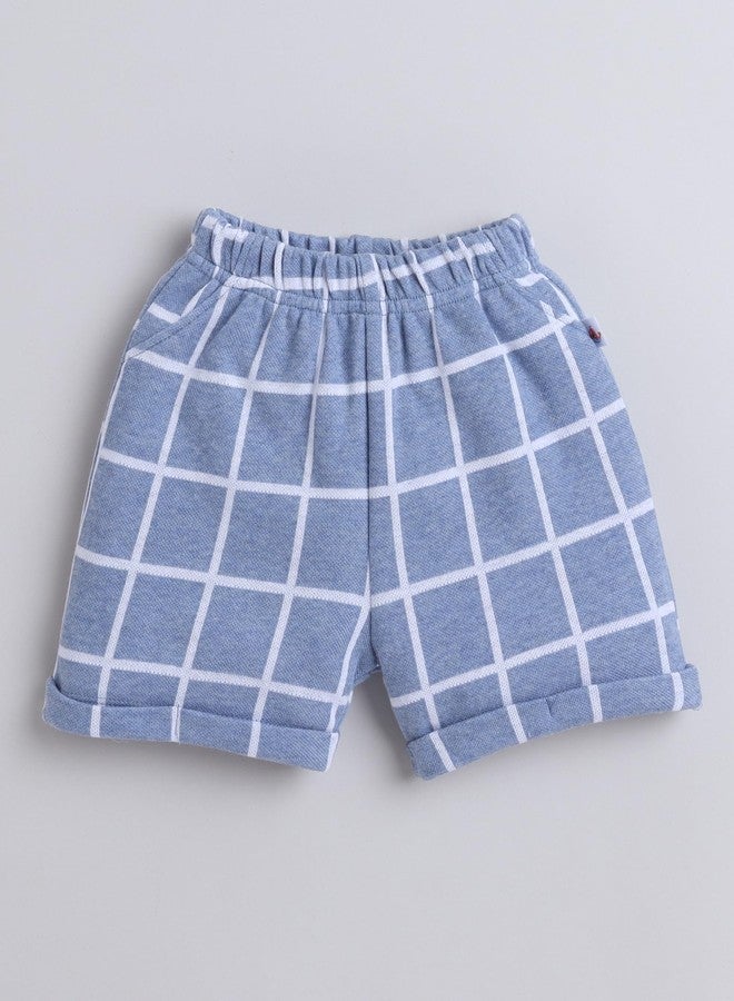 BUMZEE طقم قميص وسترة وشورت للأولاد من بامزي باللونين الأزرق السماوي والأبيض، بأكمام نصفية وربطة عنق مطرزة، مناسب للأعمار من 0 إلى 6 أشهر (Peb8055B-sbl.wht) - Image 4