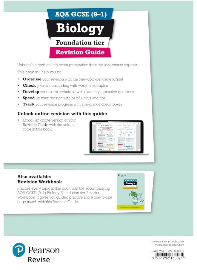null - Pearson REVISE AQA GCSE (9-1) Biology Foundation Revision Guide: For 2024 and 2025 assessments and exams - incl. free online edition - Image 1