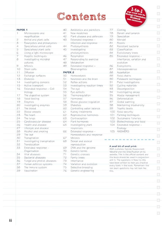 null - Pearson REVISE AQA GCSE (9-1) Biology Foundation Revision Guide: For 2024 and 2025 assessments and exams - incl. free online edition - Image 1