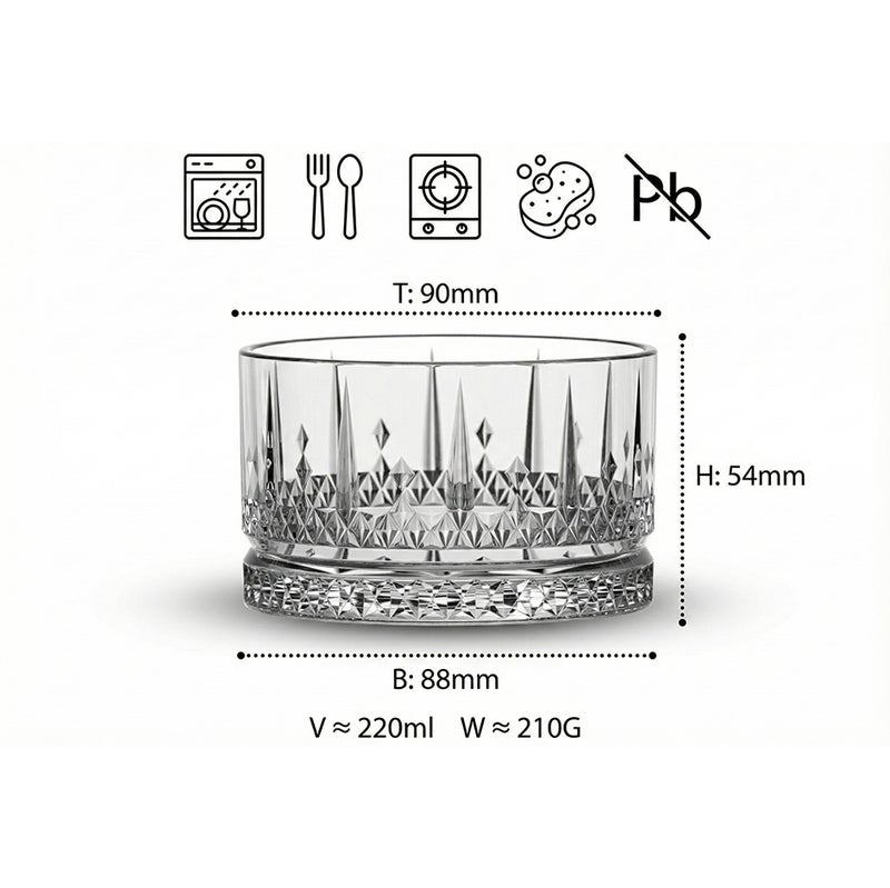 كويزين أرت طقم أوعية زجاجية من كويزين آرت، مكون من 6 قطع، مصنوع من زجاج الصودا والجير ZJ2 | أوعية تقديم شفافة بسعة 220 مل للحلويات والوجبات الخفيفة والحساء | أواني طعام زجاجية شفافة وآمنة للاستخدام مع الطعام، مناسبة للمطبخ وغرفة الطعام. - Image 5