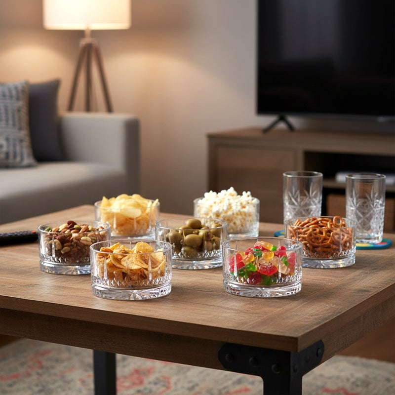كويزين أرت طقم أوعية زجاجية من كويزين آرت، مكون من 6 قطع، مصنوع من زجاج الصودا والجير ZJ2 | أوعية تقديم شفافة بسعة 220 مل للحلويات والوجبات الخفيفة والحساء | أواني طعام زجاجية شفافة وآمنة للاستخدام مع الطعام، مناسبة للمطبخ وغرفة الطعام. - Image 4