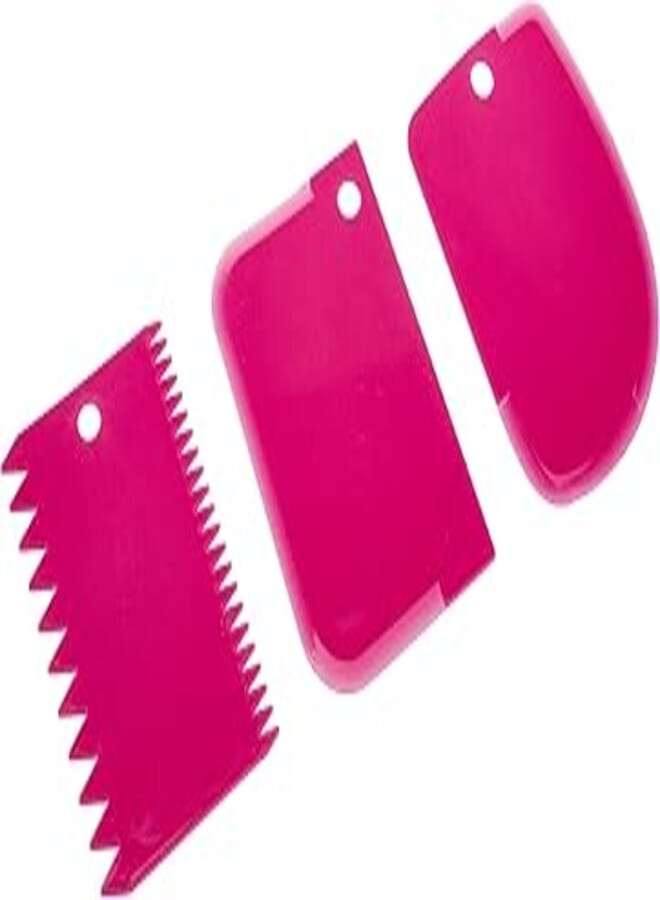1 PCS Pastry Butter Scraper Cutter Baking Cake Decorating Tools 3-piece-Rose Red