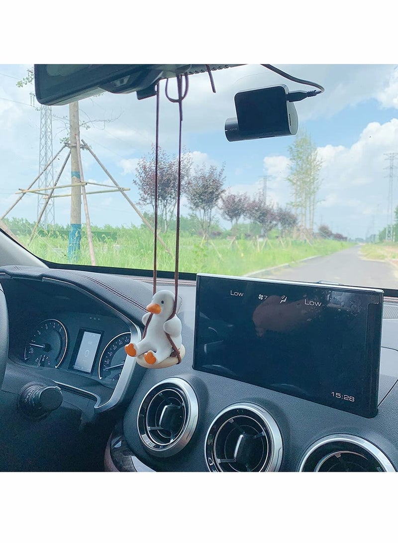 Excefore Car Rearview Mirror Hanging Accessories,  Swing Duck Car Interior Ornament Mirrors Funny Decoration - Image 3