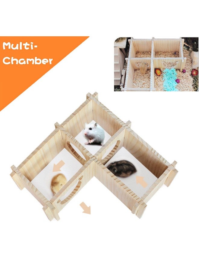 Hamiledyi Natural Wooden Hamster Maze - Multi-Chamber Detachable Small Animal Habitat with Exploring Tunnels, Enrichment Activity Toys for Dwarf Hamsters, Gerbils, Mice, Rats, Lemmings - Image 4