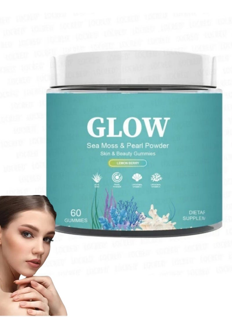 Glow Organic Sea Moss Gummies，Rich in Essential Vitamins and Minerals, It Promotes Digestion, Nourishes The Skin, and Improves Energy and Vitality 60 Gummies - Image 1