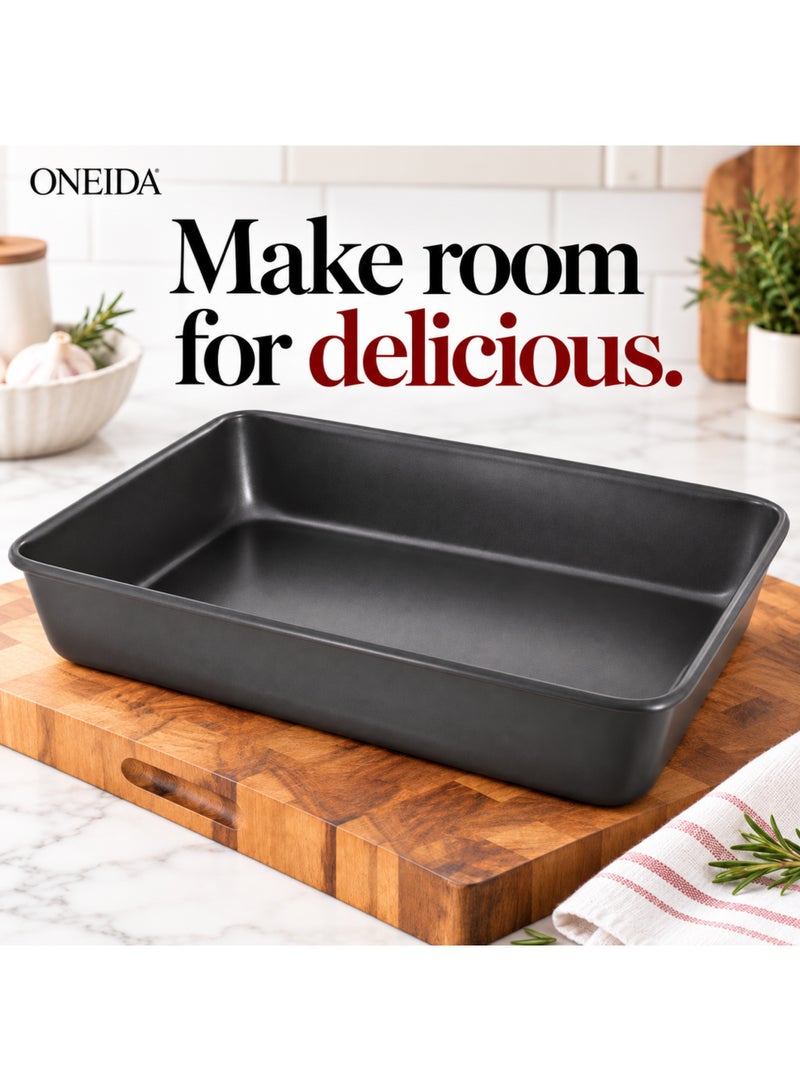 Onida Oneida Bliss 14 Inch Roasting Pan, Heavy-Duty Carbon Steel Bakeware, Whitford Non-Stick Silicone Coating, Oven Safe up to 400°F - Image 3
