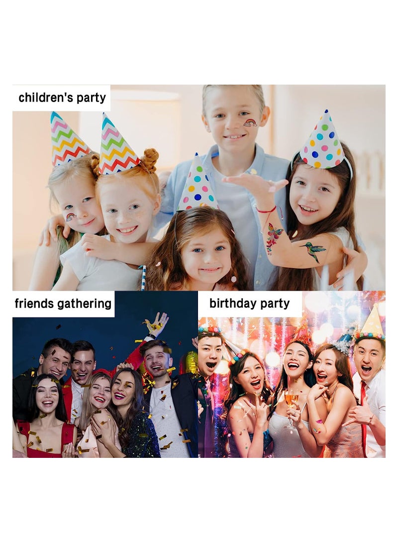 Excefore Temporary Glitter Tattoo Kit for Kids with 30 Glitter Colors, 6 Fluorescent Colors, 119 Unique Stencils, 3 Body Glue, 5 Brushes, Arts Glitter Make Up Set for Birthdays Party Favor Supplies - Image 5