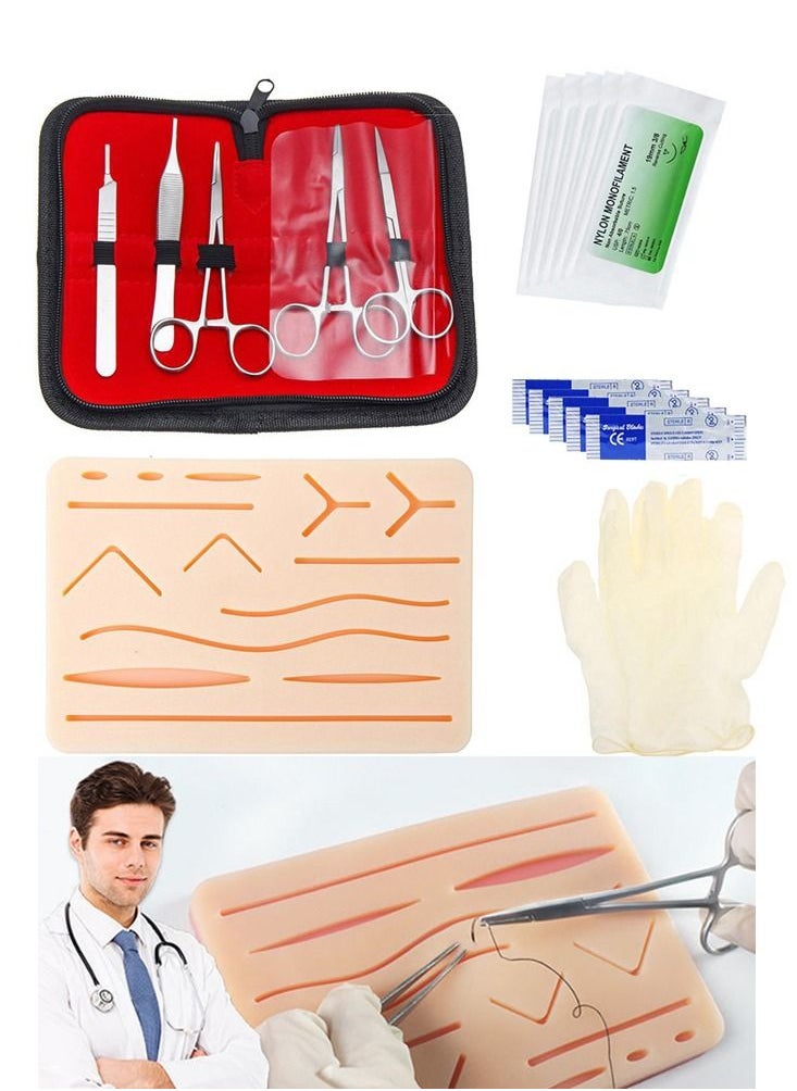 Joshberg - Surgical Suture Training Kit  for Suture Training Skin Operate Suture Practice Model Training Pad Scissors Tool Kit - Image 1