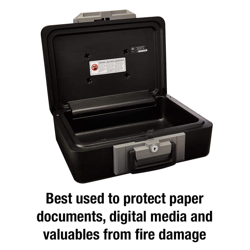 SentrySafe SentrySafe Fireproof Safe Box with Key Lock, Chest Safe with Carrying Handle to Secure Money, Jewelry, Documents, 0.25 Cubic Feet, 6.3 x 15.3 x 12.1 Inches, 1160 - Image 2