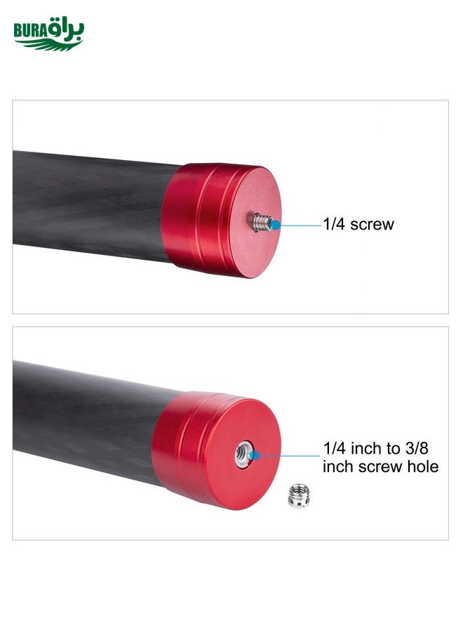 BURAQ - PULUZ 21cm Carbon Fiber Extension Monopod Stick for DJI / MOZA / Feiyu V2 / Zhiyun G5 Gimbal(Red) - Image 1