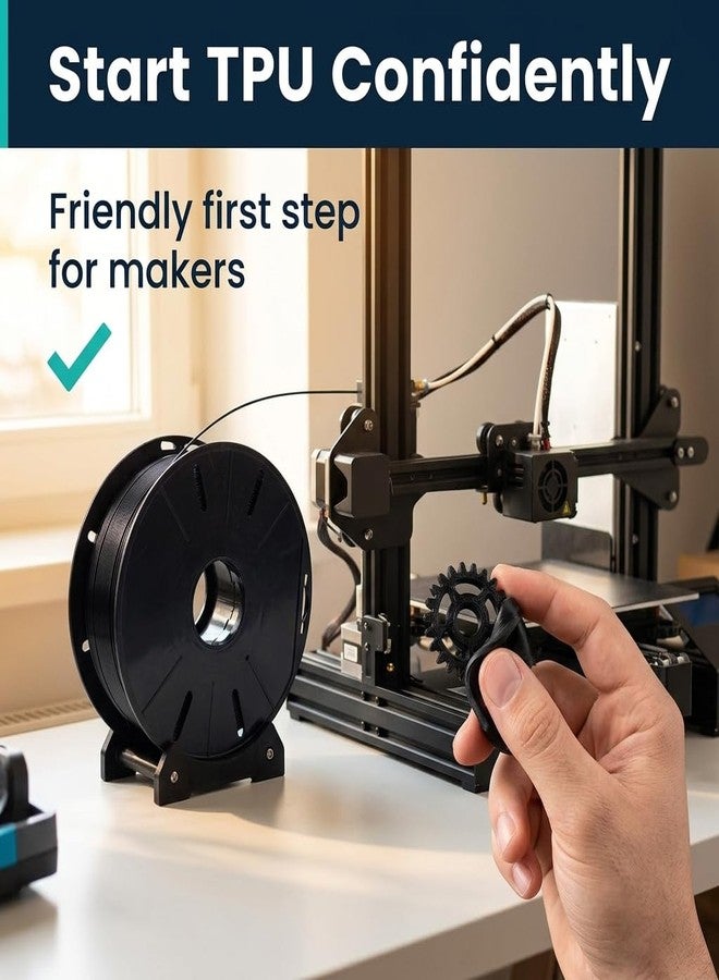 Tesseract Premium TPU 1.75mm 3D Printing Filament | Dimensional Accuracy +/- 0.03mm | Compatible with Most FDM Printers | 1 KG 3D Printer Filament - TPU Black (Quantity 1) - Image 3