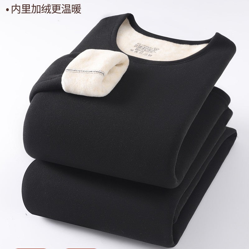 Men'S Fleece-Lined Thickened Koala Velvet Thermal Underwear Suit Baby Velvet Soft Autumn Clothes And Pants For Men And Women Round Neck - Image 5
