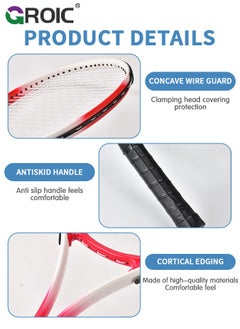 GROIC Tennis Rackets Set for Adults and Kids, 2 Player Tennis Rackets Set 27 Inch with 20 Inch for Parent-Child Activities with Tennis Trainer Rebound Balls, 2 Bag and 5 Replacement Grip Tapes  - Image 3